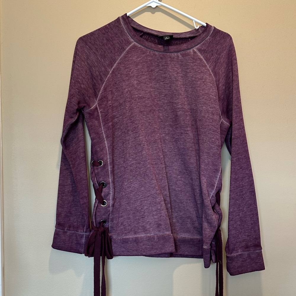 Deep Purple Side Tie Sweatshirt ANA Brand Size Medium Women’s